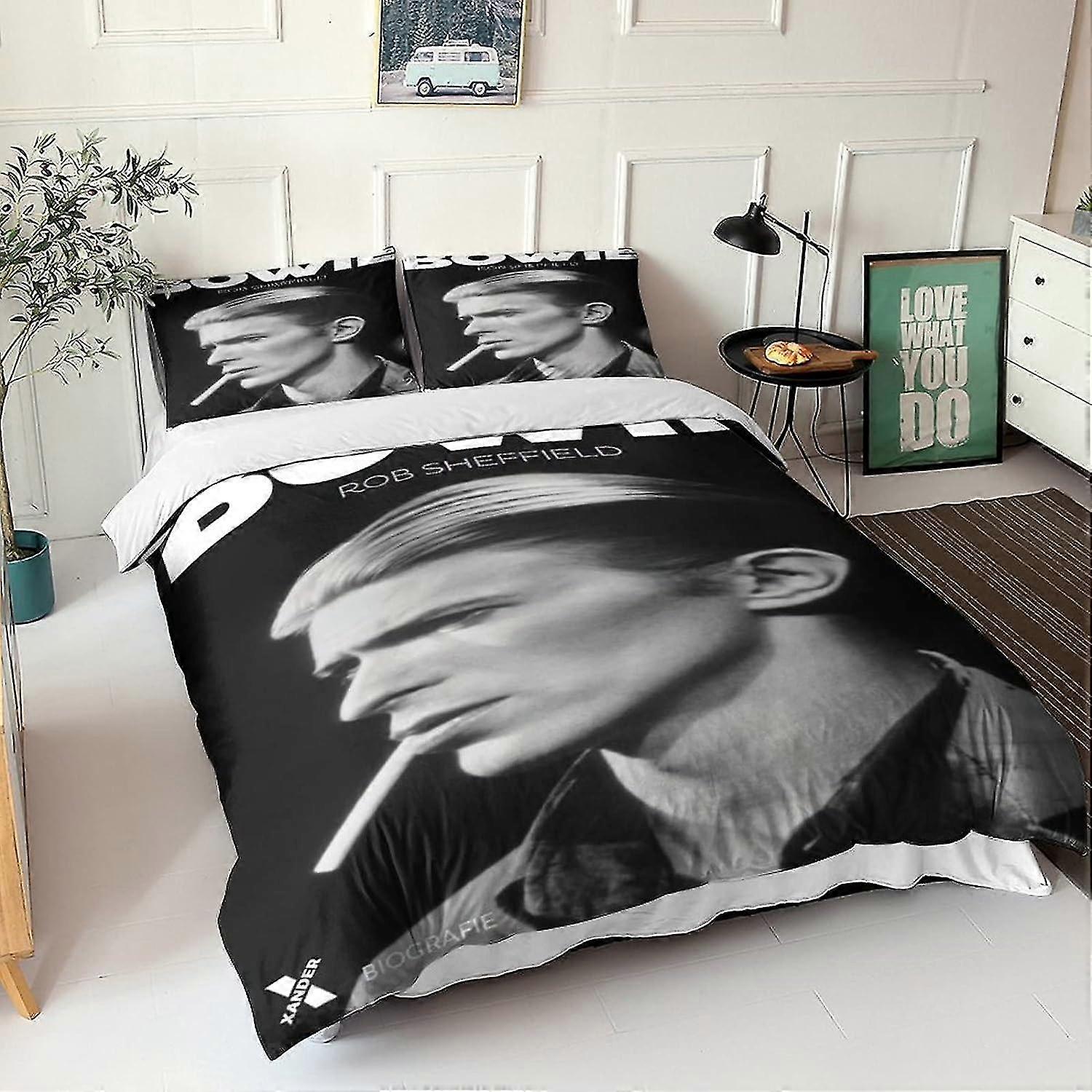 3D Duvet Cover Set Rock 'n' Roll Effect for Children and Adults Printed Quilt Bedding Set with Pillow Cases Suitable for a Famous Singer