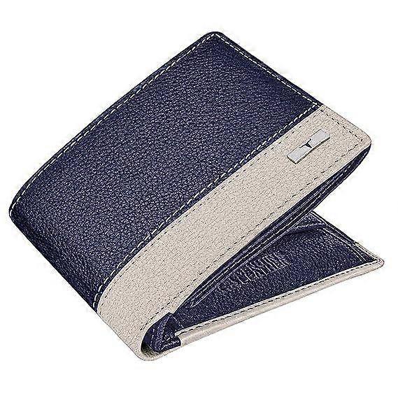 Seattle Blue/Sand Leather Wallet for Men