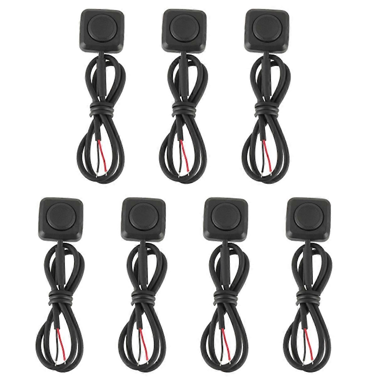 7 Pieces Momentary Push Button on/Off Switch 12V/24V, Mini Button Switch Mount for Car Horn, Industr