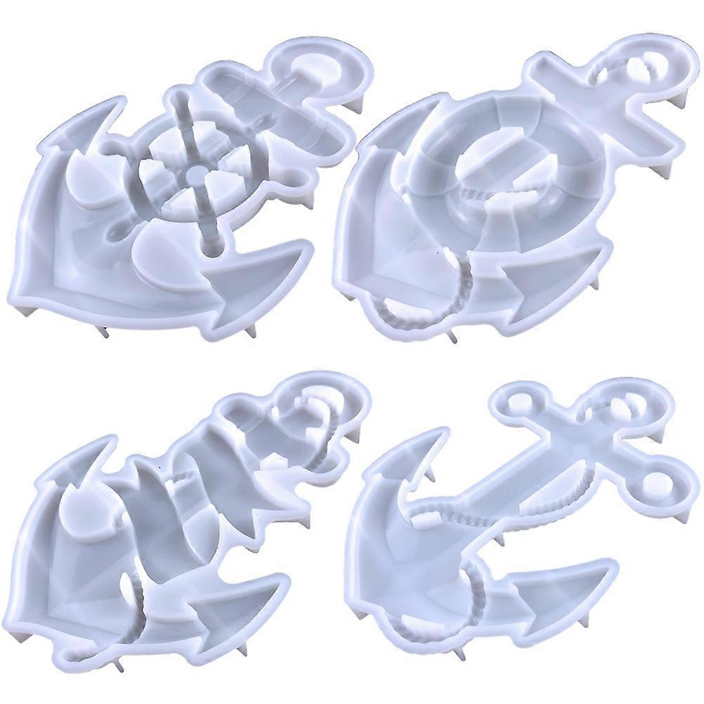 DIY Silicone Anchor Mold for Epoxy Casting 4Pcs Anchor Wall Decor Mold