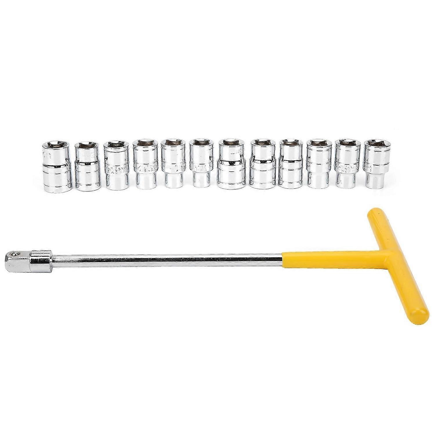 13Pcs TShape External Hex Socket Wrench Sleeve Set Car Vehicle Machine Maintenance Tools