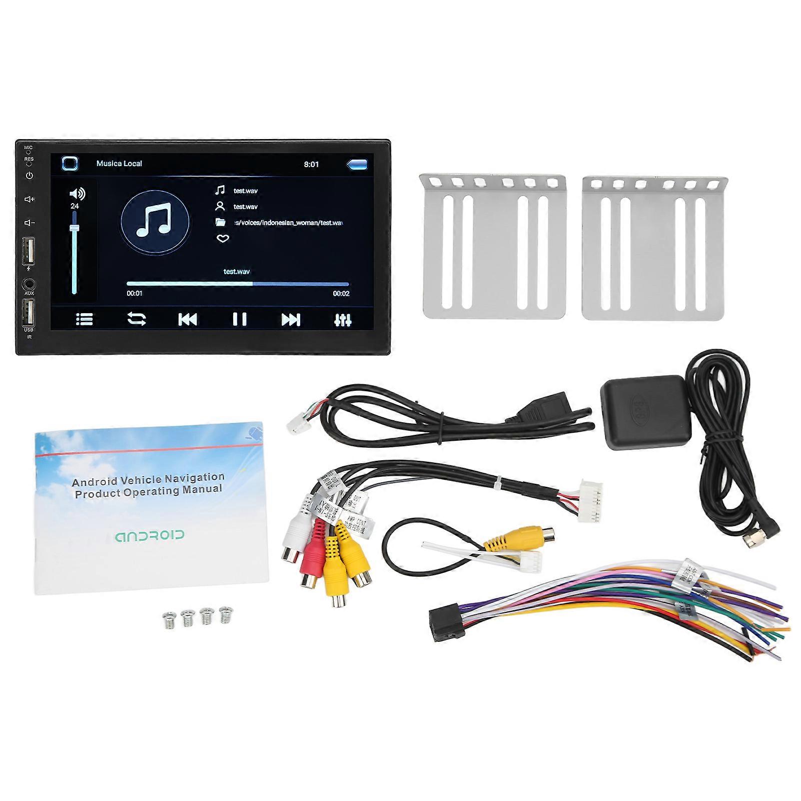 7in Touch Screen Car Stereo Bluetooth Multimedia Player GPS Navigation with Reverse Image for Android 10.1
