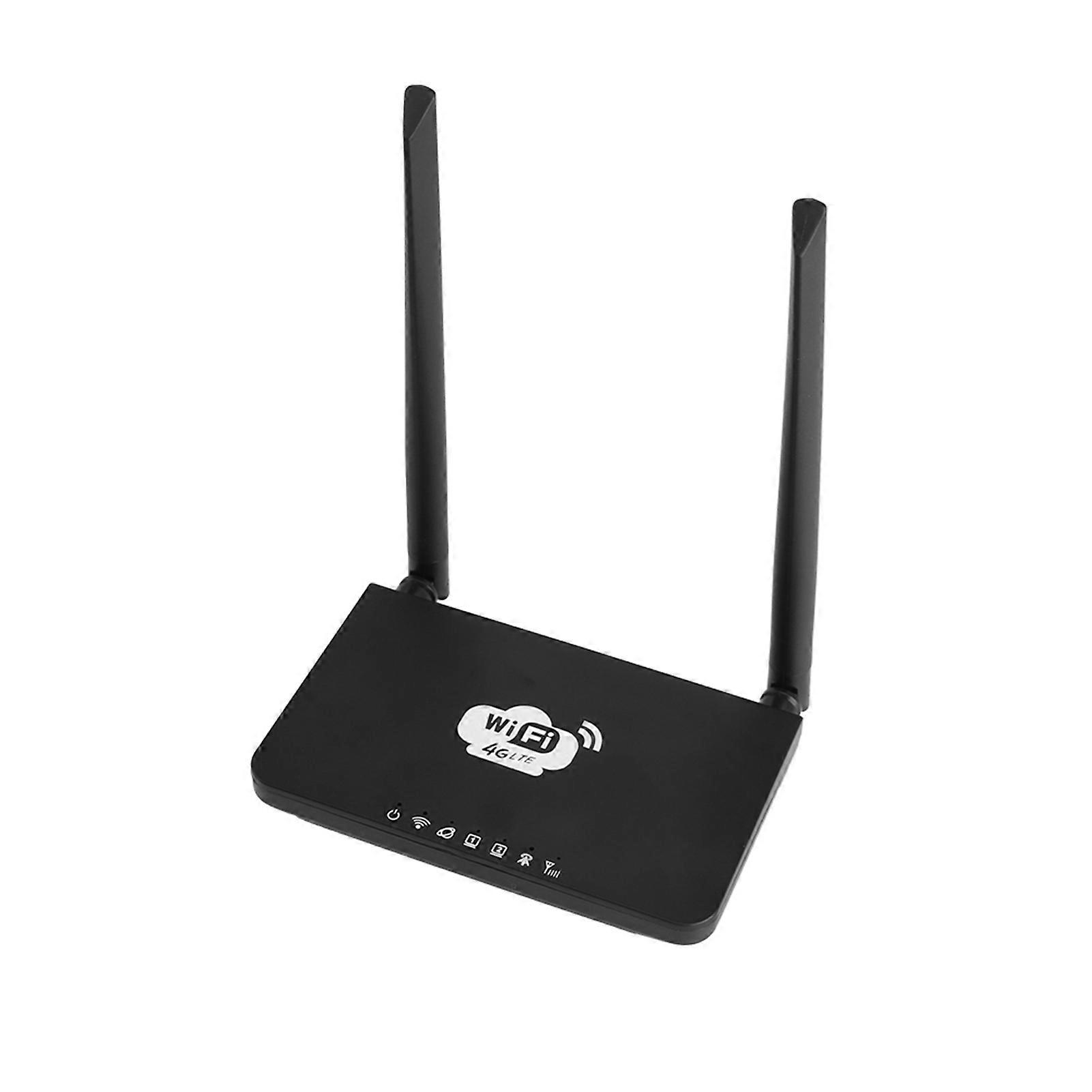 4G LTE WiFi 300Mbps High-speed Wireless Router with SIM Card Slot 2 External Antennas Black
