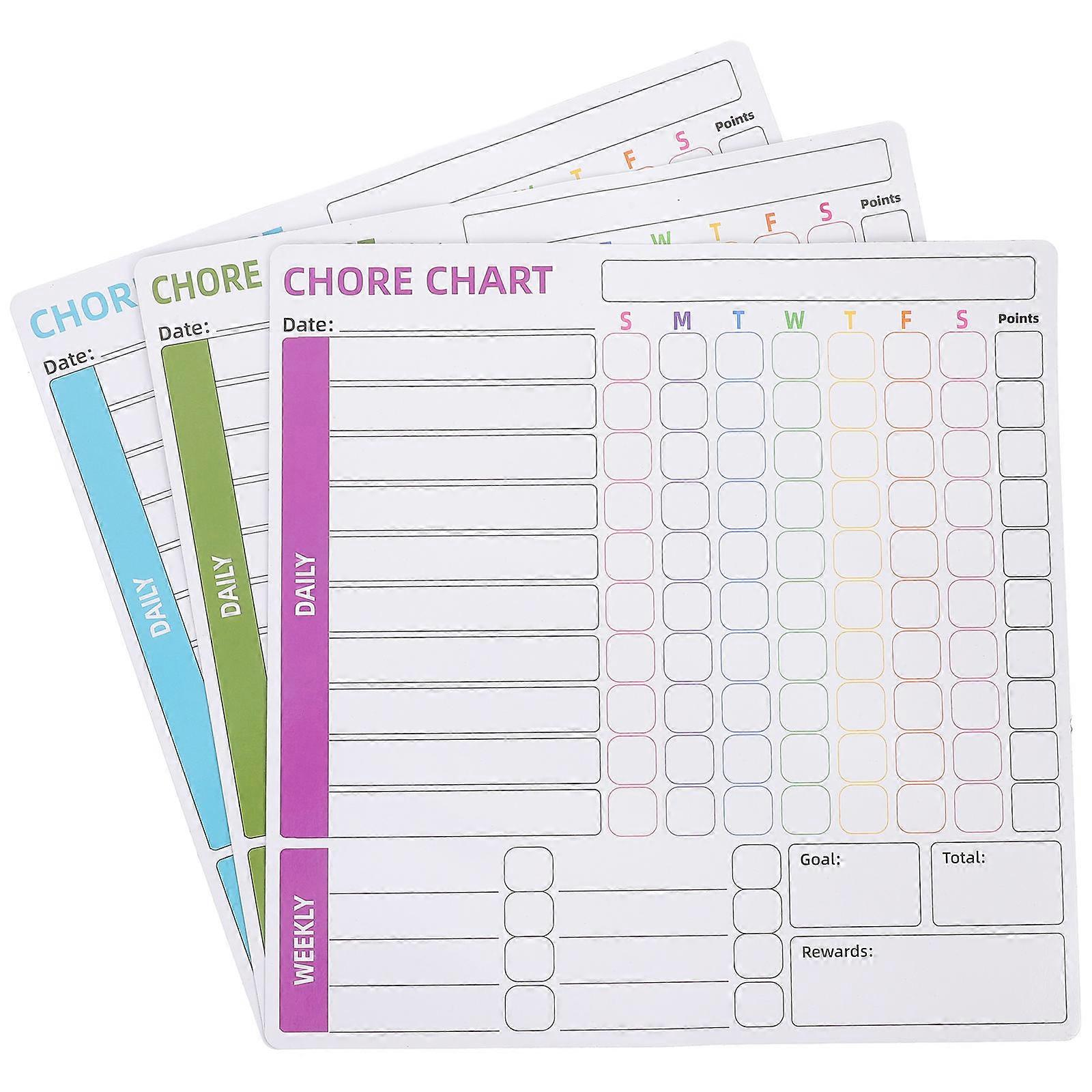 Convenient Planner Sticker Reward Chart Magnetic Behavior Chart Home Use Teens Consumer Group 3Pcs