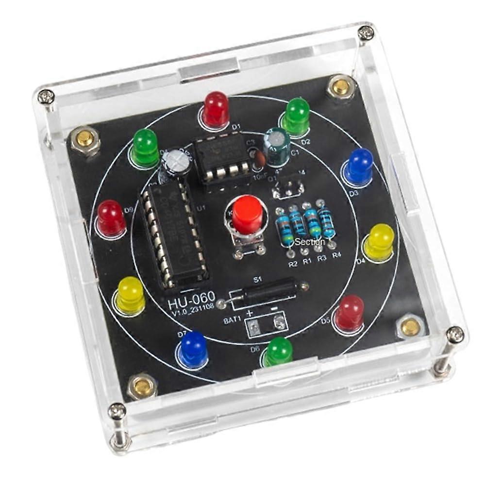 DIY Electronic Fortune Wheel ABS Electronic Fortune Wheel DIY Shake LED Lottery Wheel Entertaining Circuit Board Production Kit for Beginners