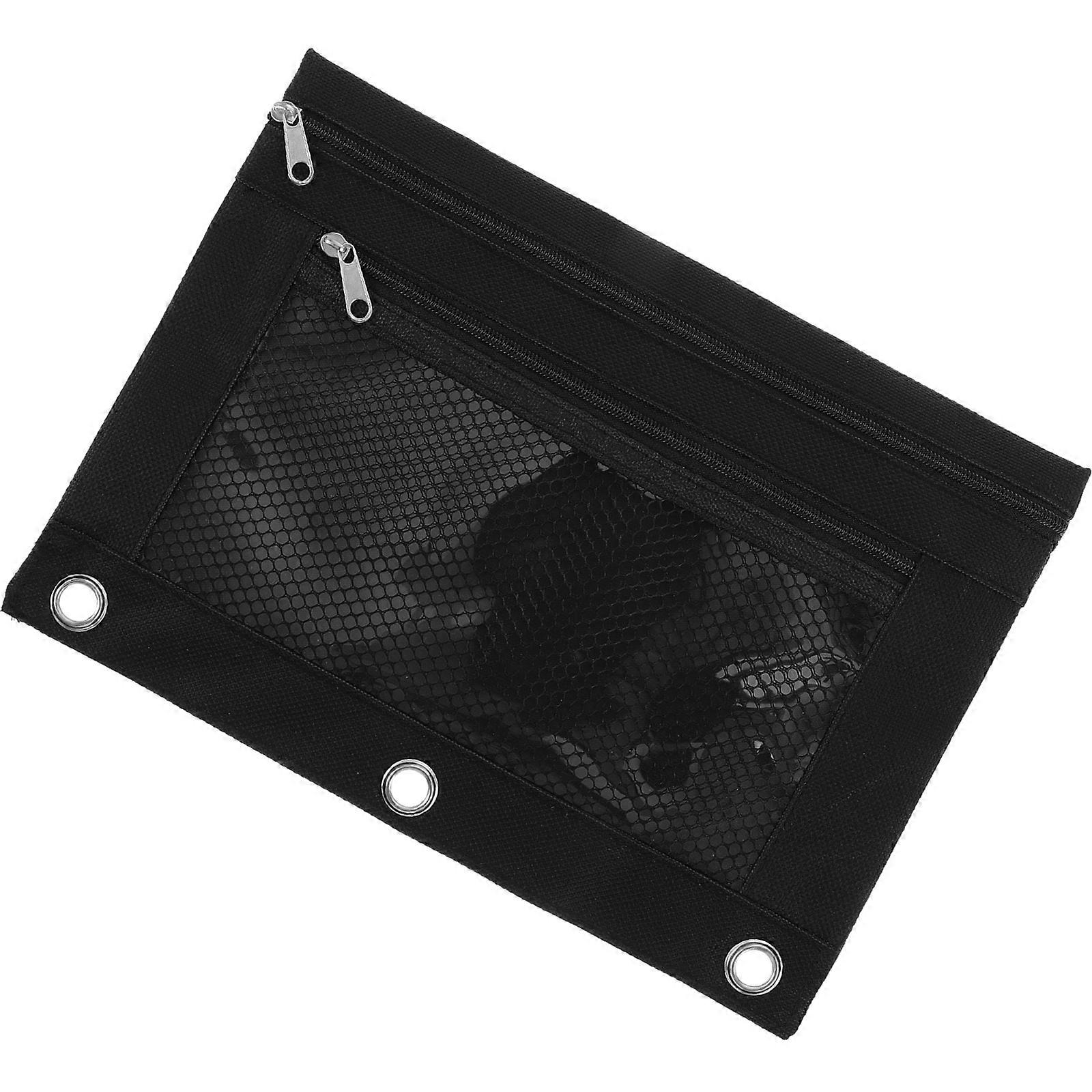 Mesh Binder Pencil Pouch with Zipper for Organizing Documents, Pens, and Stationery – Wear Resistant, Ideal for Office and School Use