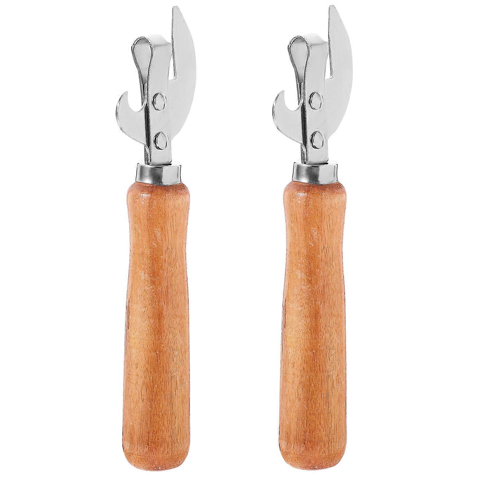 Multi Function Home Use Compact Design Stainless Steel Wooden Handle For Opening 2Pcs