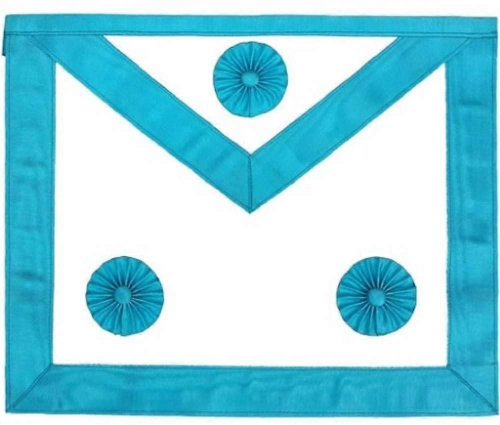 Master Mason Blue Lodge Apron - Sky Blue Moire With Three Rosettes