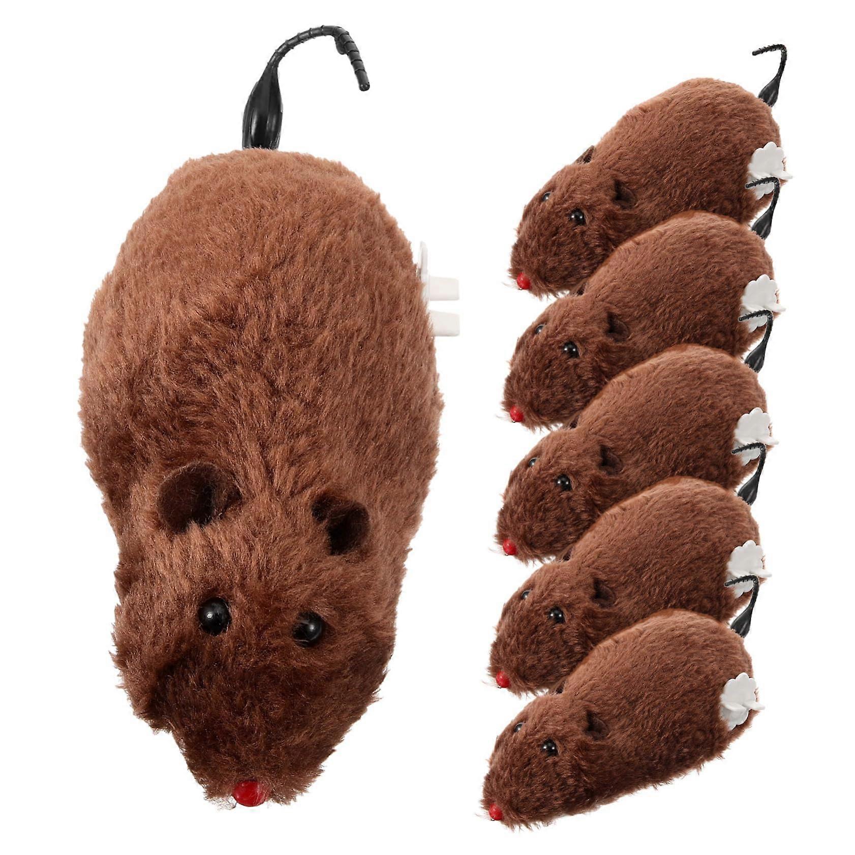 Interactive Plush Mouse Cat Toy - 6 Piece Set, Retractable Design for Engaging Play and Activity, Ideal for Cat Owners