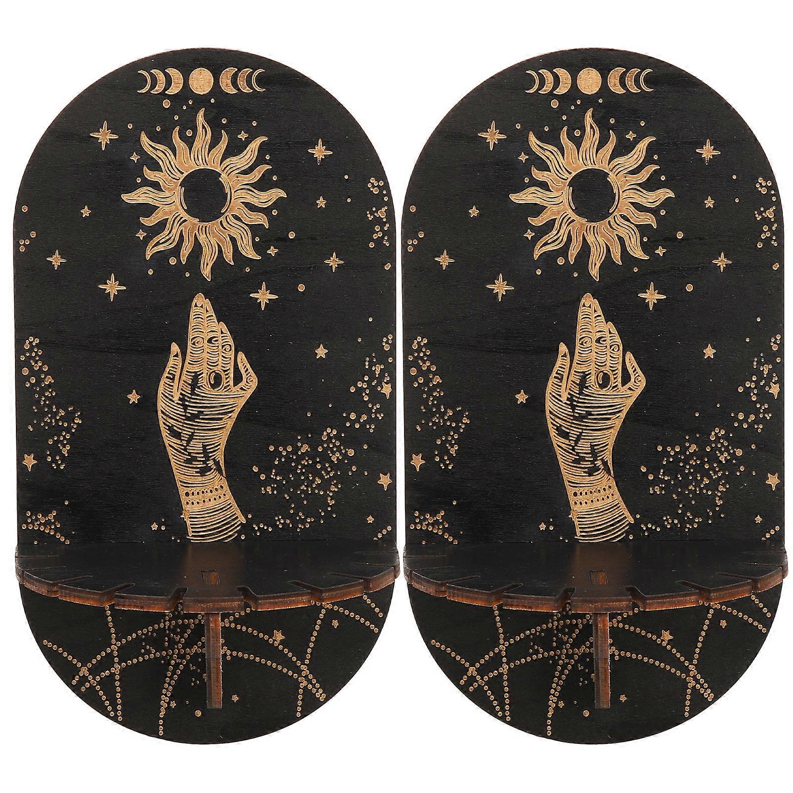 Bohemian Wood Wall Crystal Rack Hanging Display Shelf Stand for Home Office Decor – Reusable & Easy to Clean Holder for Crystal Stones, Suitable for