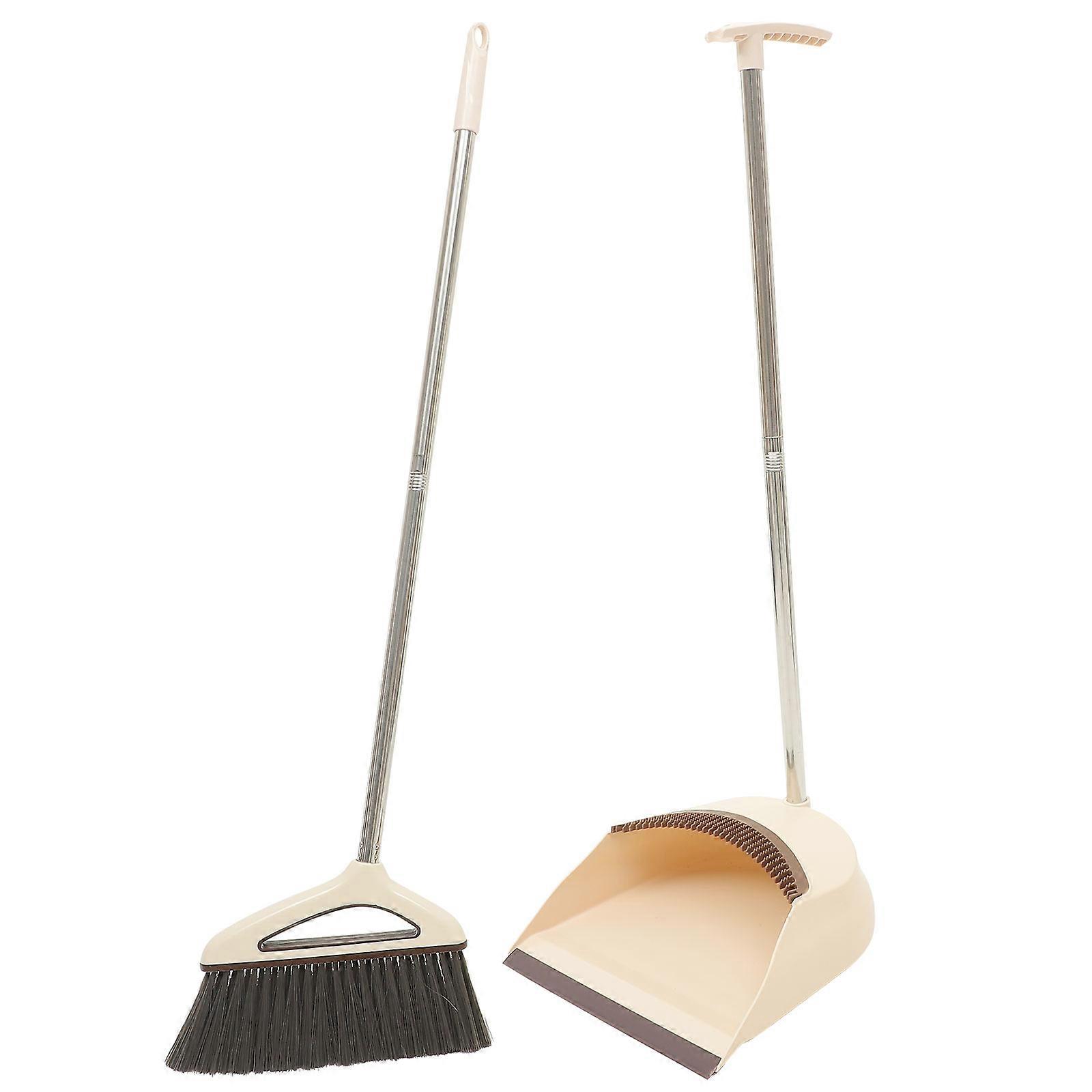 Dustpan And Broom Set For Home Sidewalks Garages Decks Terraces Simple Home Floor Cleaning 1Set