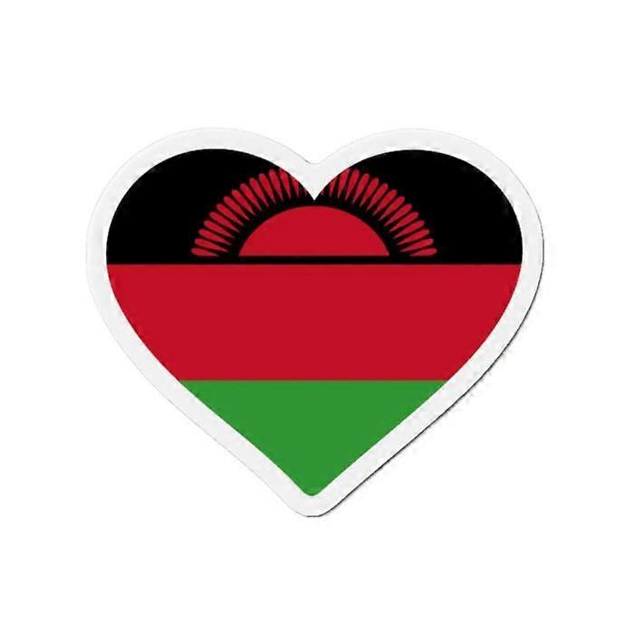 "Malawi Heart Flag Magnet - Multicolor - 10 cm - 50 pieces - Synthetic resin - Mixed"