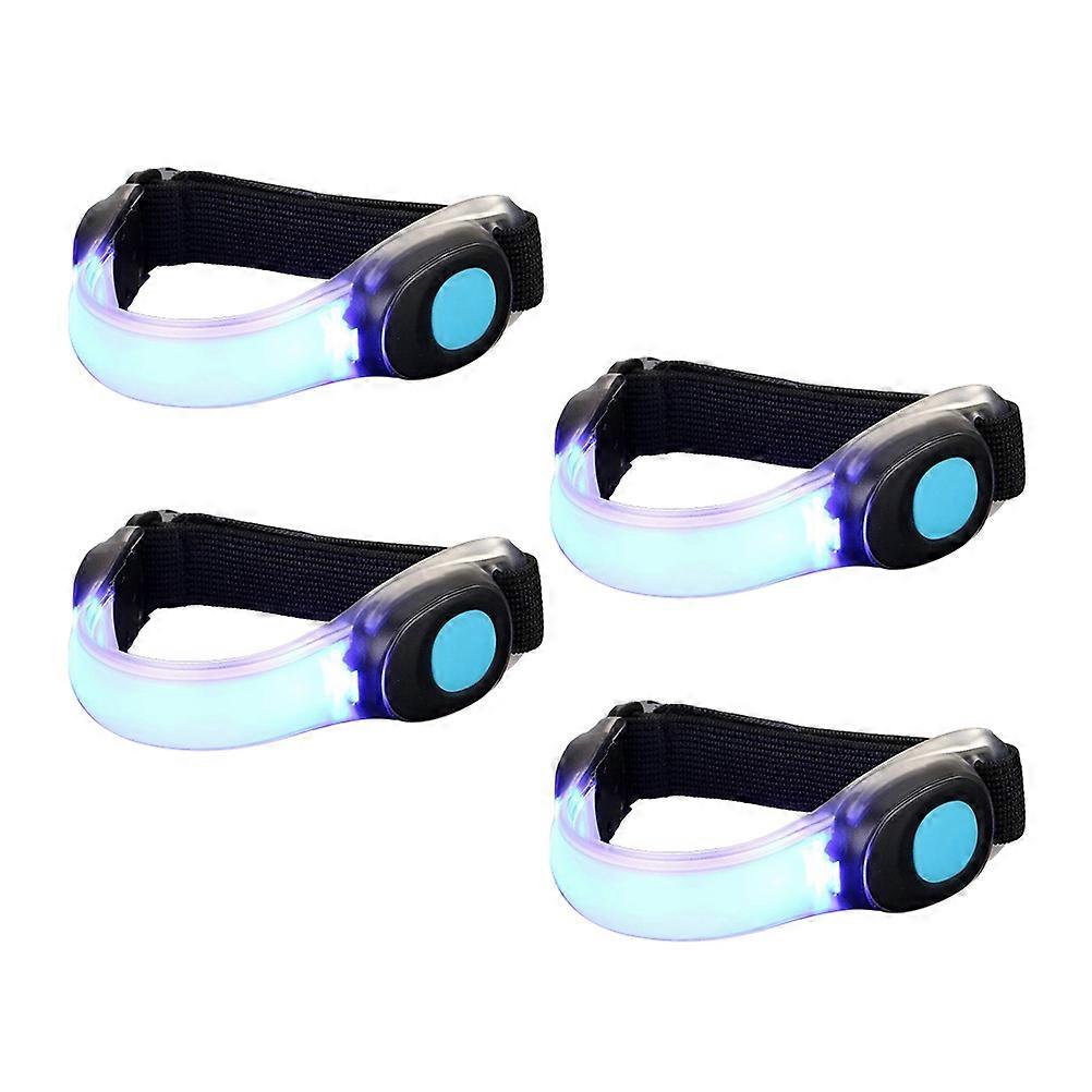 Night Running Gear Safety Illumination Visibility 19.5x4x1.2cm 4Pcs Blue