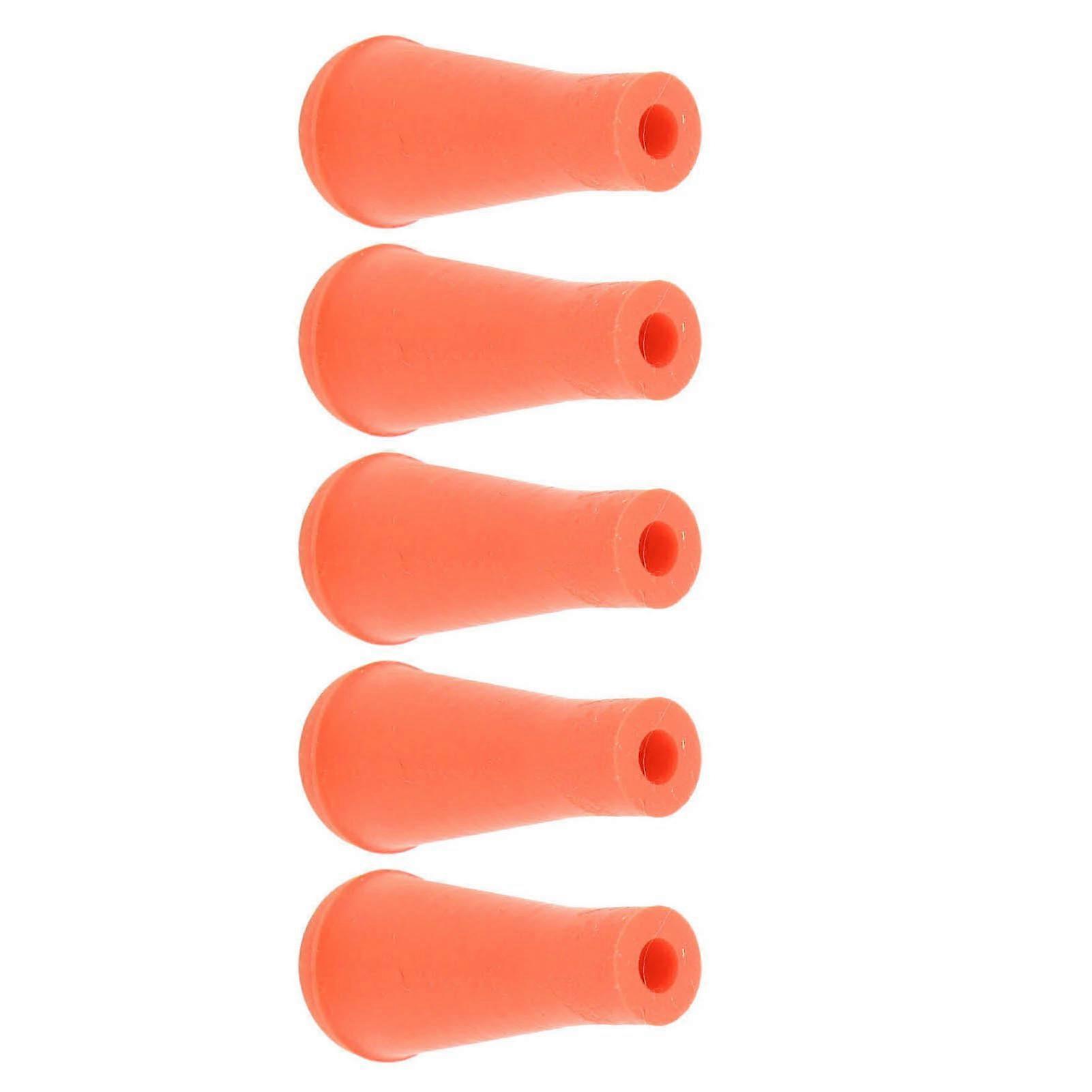 5Pcs 6mm Archery Arrow Tips Soft Rubber Arrowheads Rubber Blunt Point Broad Heads for Hunting Shooting Arrows Training Equipment Orange 