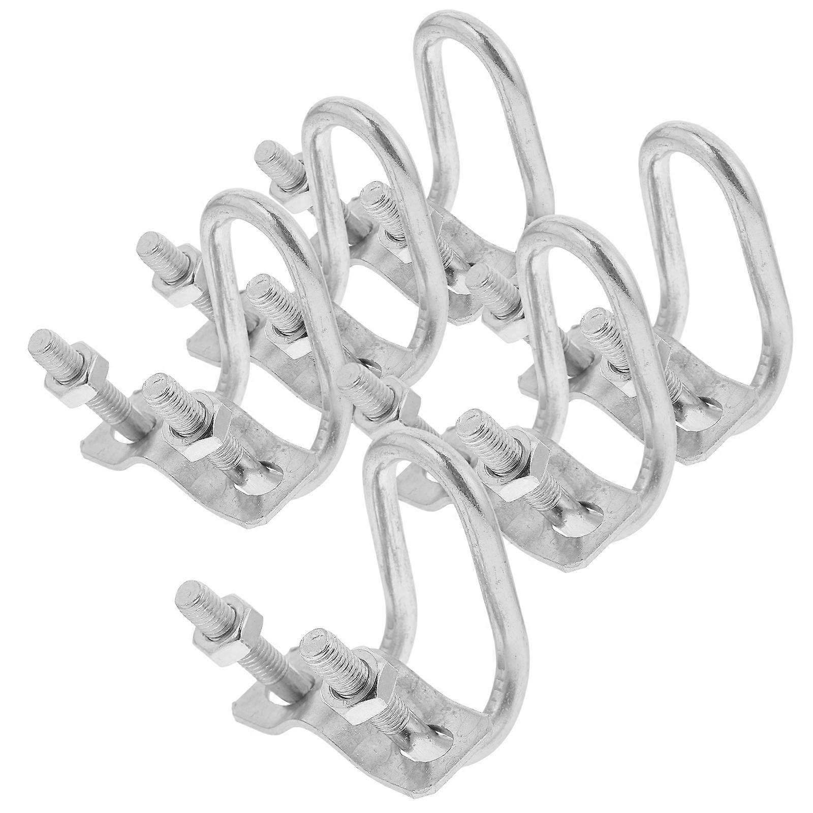 6pcs Heavy Duty Steel U Bolt Pipe Clamps for Greenhouse, Farm Fencing & Chain Link Stability – Durable Connectors for Quick Assembly & Strong Fixation