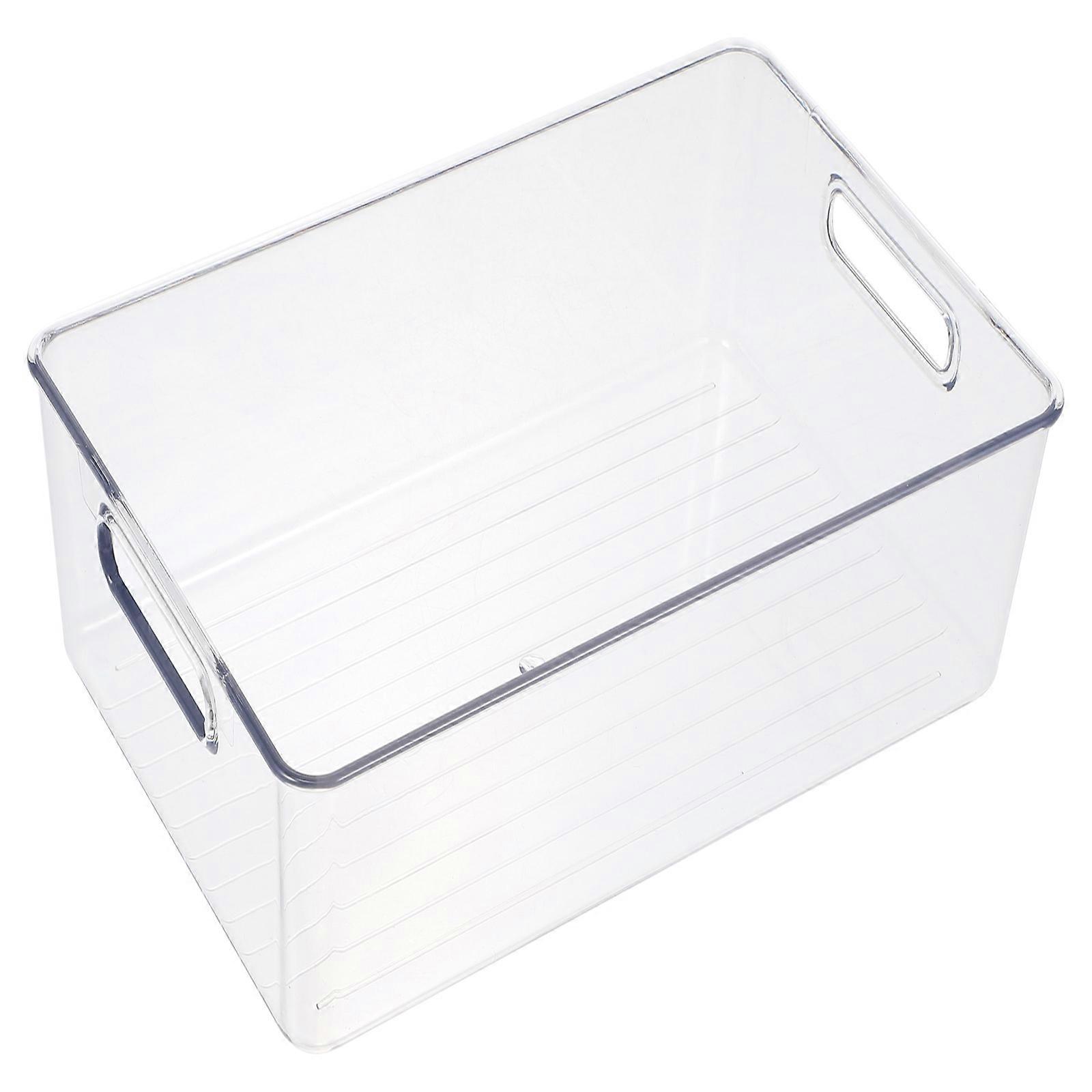 Desktop Storage Box for Home Organization Transparent Color 33X25X15.5CM Rectangular Shape Storage and Organization 1Pack