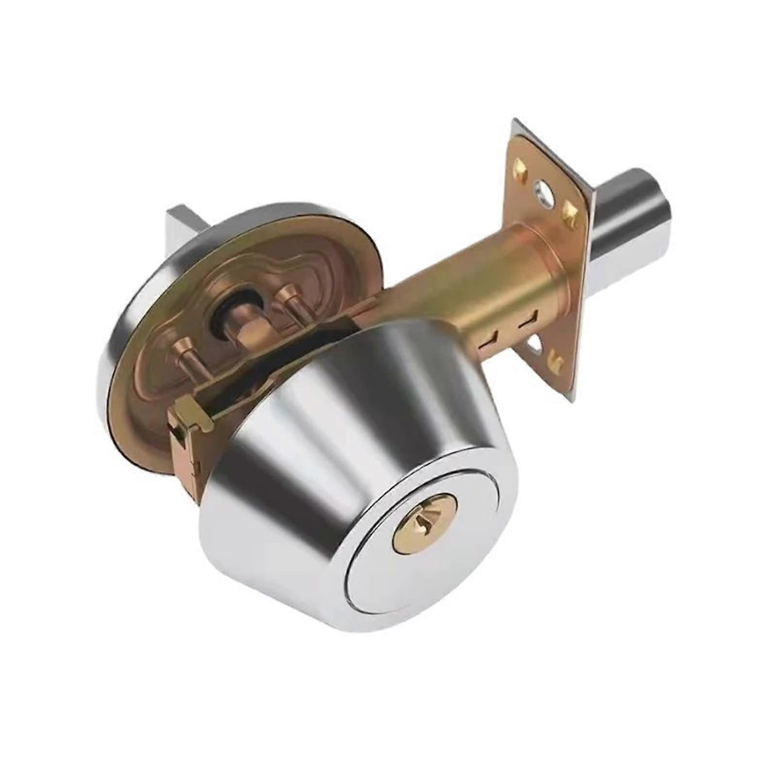 Home Door Gate Deadbolt Metal Latch Security Door Lock with Key Safe Lock for Home Office Door Lock One Colour
