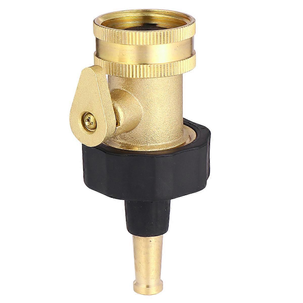 Jet Nozzle And Shut Off Valve For Garden Use Golden Color 8.5x2.8x2.8cm High Pressure 2Pcs