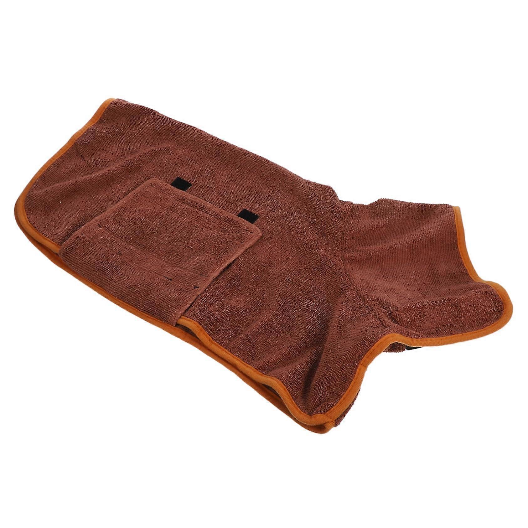 Pet Bathrobe For Dogs And Cats Absorbent Microfiber Towel Full Coverage Drying Durable For Small To Large Pets Coffee
