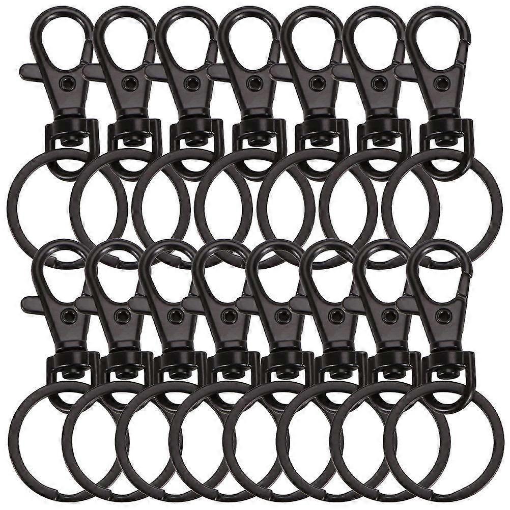 Black Metal Keychain Clips with Swivel Snap Hooks for Crafts and Decor 15 Pieces