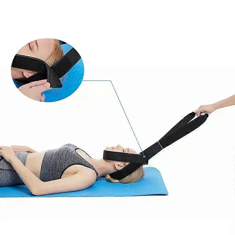 Neck Stretcher Strap Chiropractic Decompression Comfortable Handle Cervical Traction Pull Device with Chin Strap
