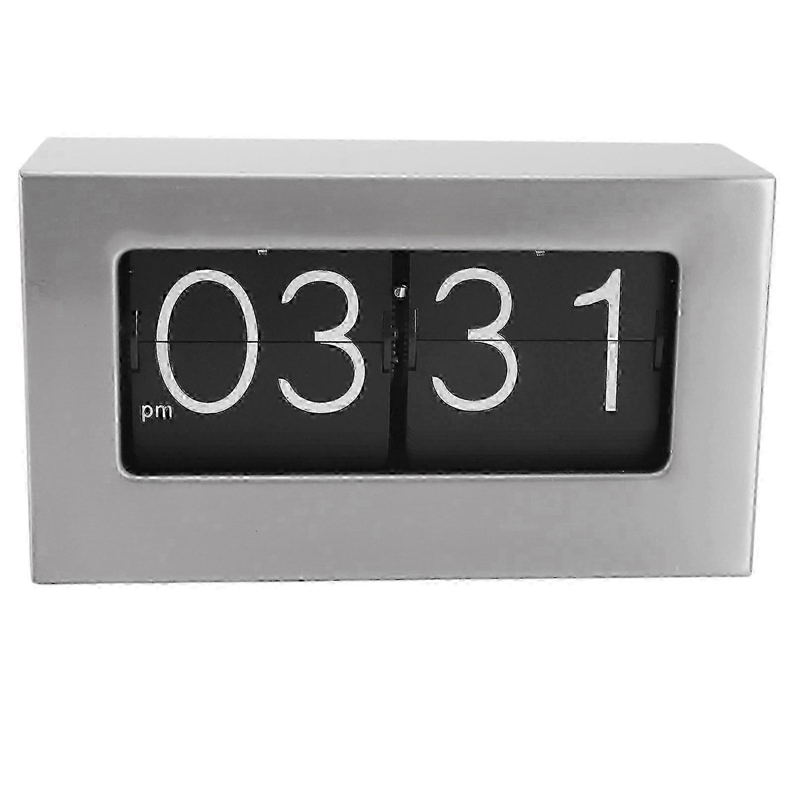 オートフリップ時計 12H ステンレス鋼レトロスタイルクリアディスプレイフリップダウン時計 家庭またはオフィス用