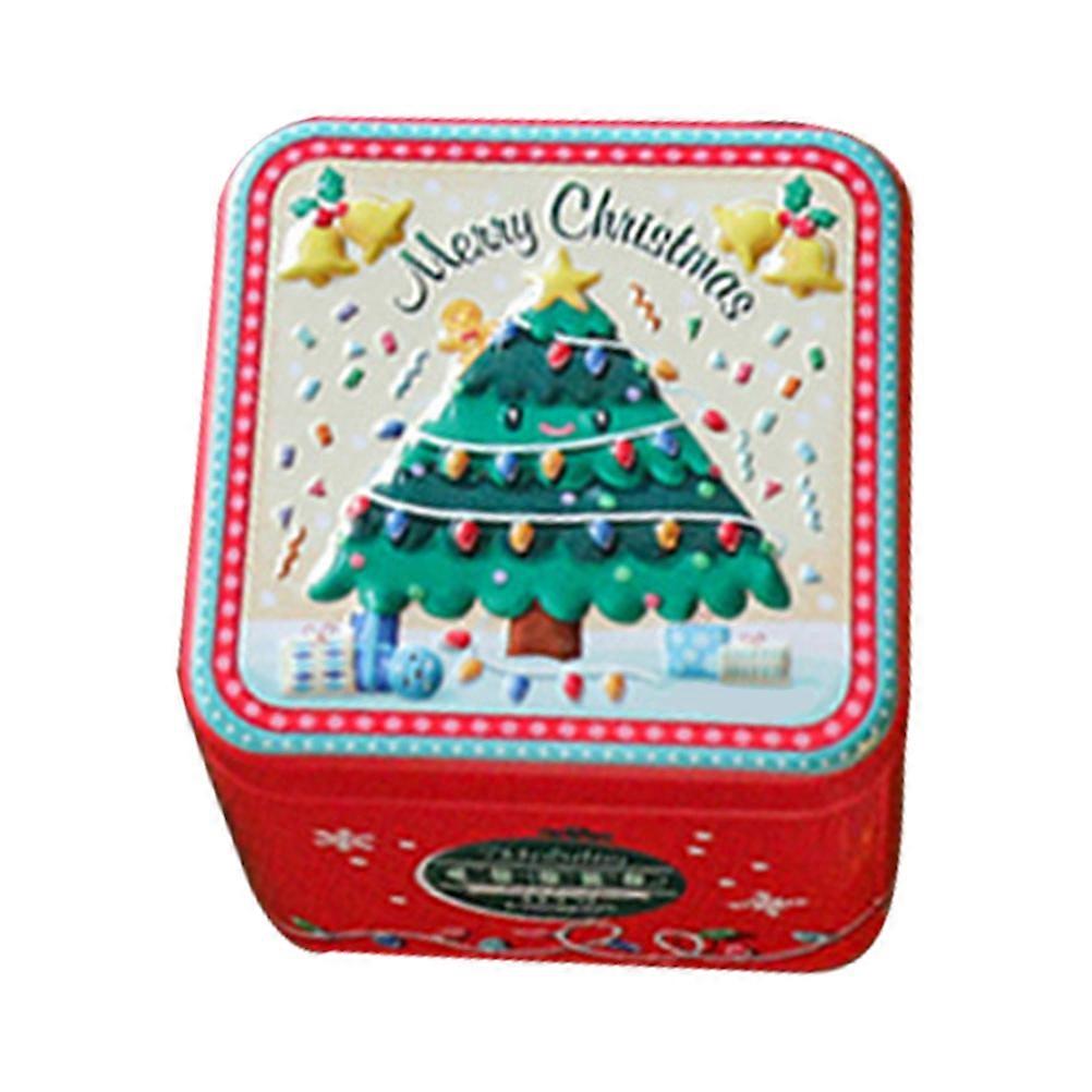 Holiday Treat Boxes Tinplate Candy Box Cube Shape Assorted Color 7.5 x 7.5 x 6.5 cm Gift Packaging 1Pack