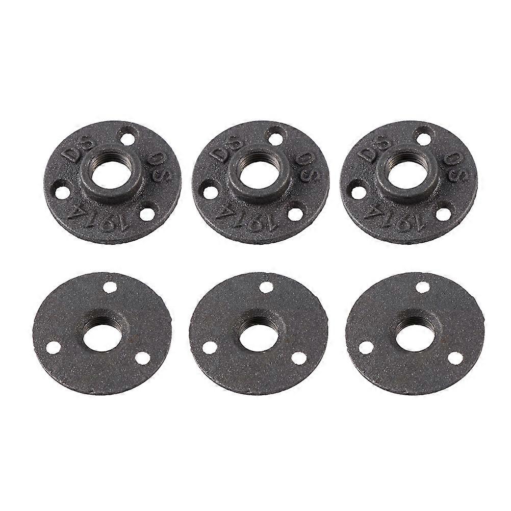 Black 12 Pack Malleable Cast Iron Floor Flange Pipe Fittings for Wall Mounted Industrial Furniture, Shelving, Curtain Rails, and Plumbing Supports