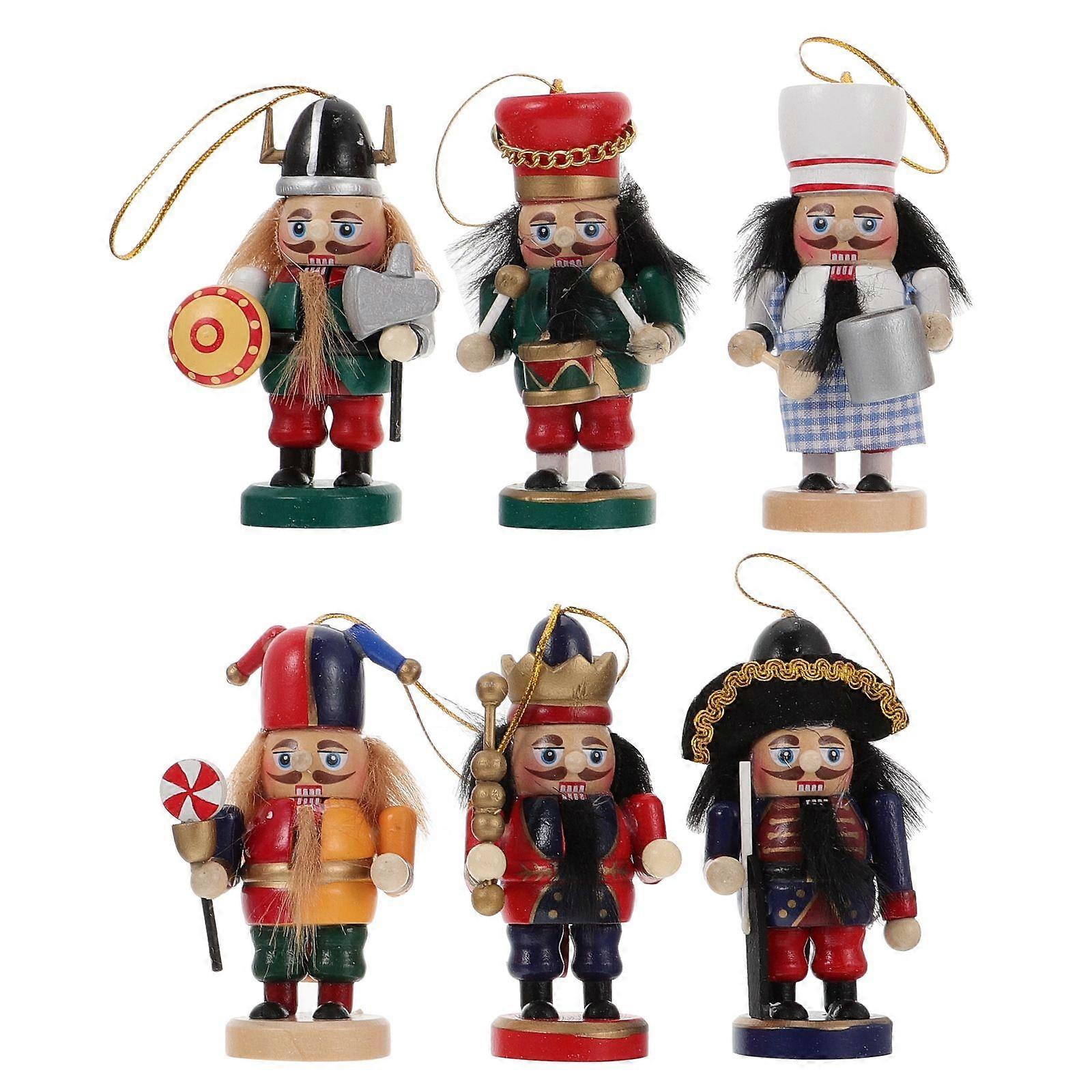 Nutcracker Figure Puppet Assorted Decor Christmas Holiday 6Pcs