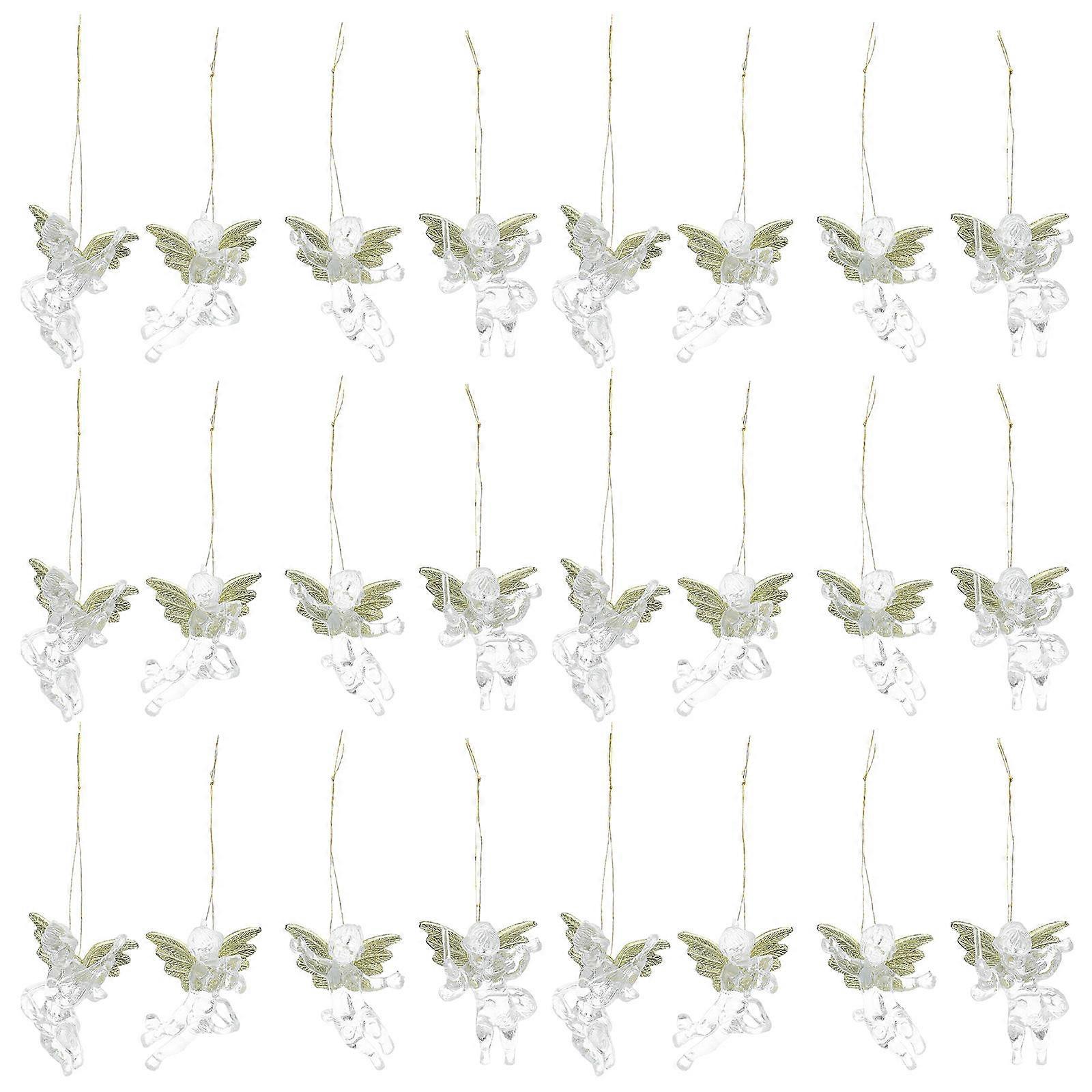 Here's a refined product description for your **24pcs Transparent Angel Shape Pendants Christmas Tree Hanging Decorations**:

 

🎄 **24pcs