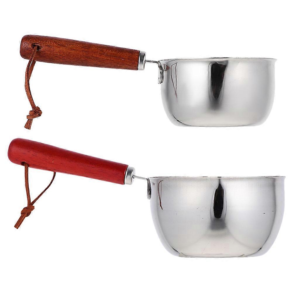 Hot Sauce Pot MultiFunctional For Frying Small Pan With Lid 2Pcs