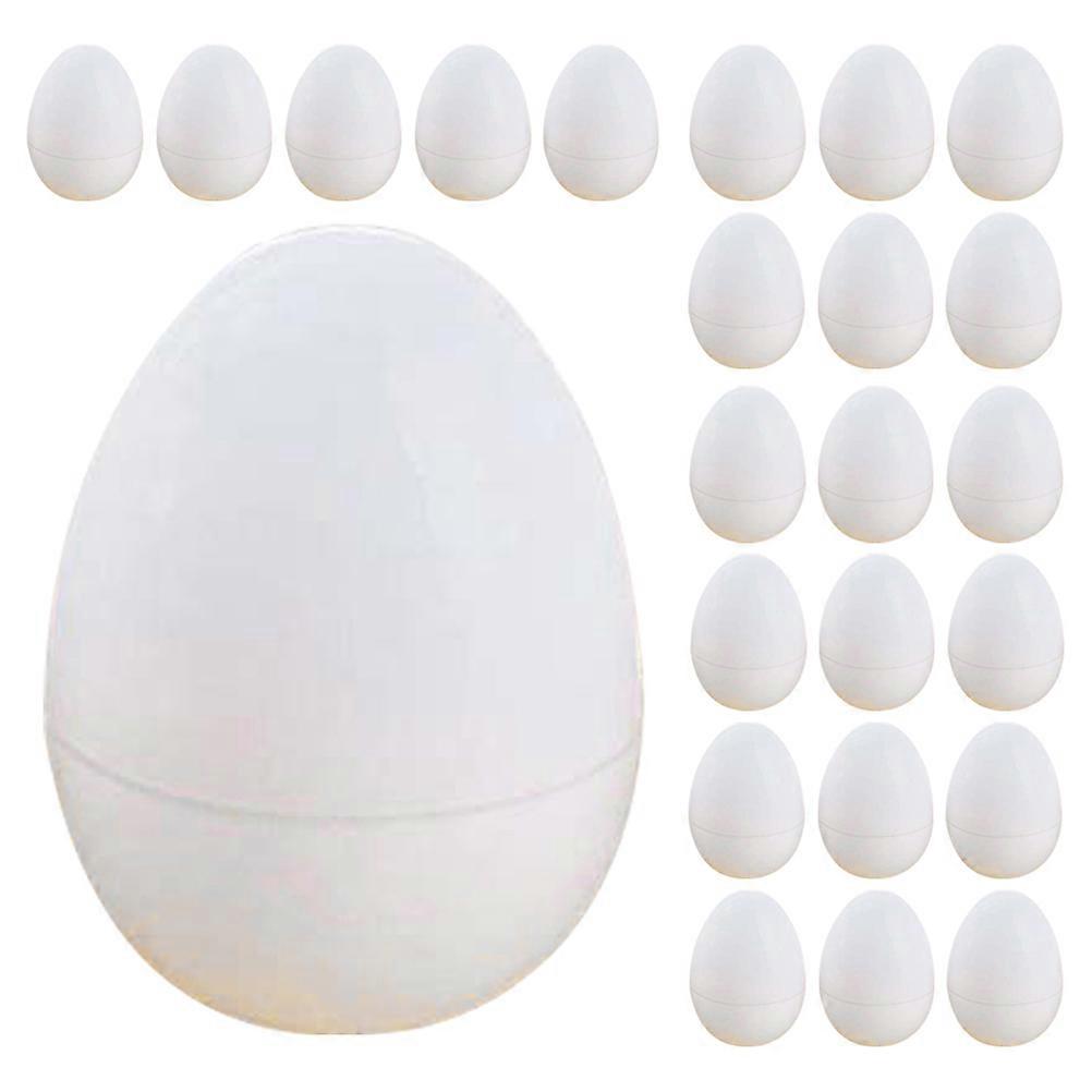 30pcs White Plastic Easter Eggs for Festival Decorations Sleek Design with Openable Feature 30pcs