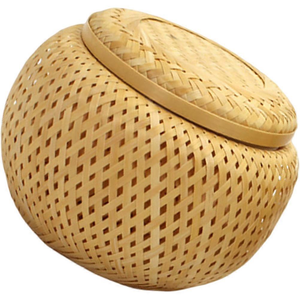 Woven Tea Box Tea Leaf Preservation Office Use Round Simple 1Set