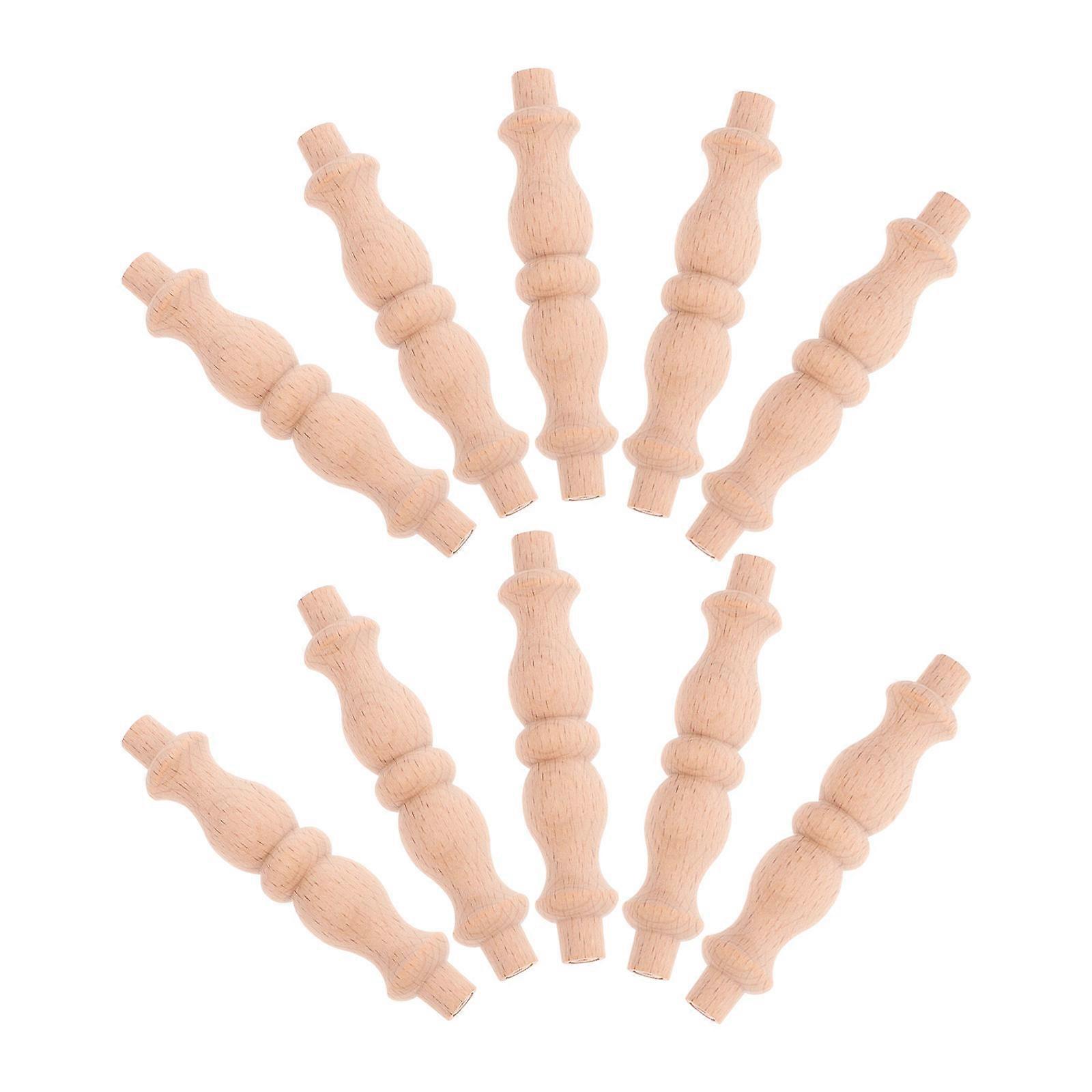 10pcs Unfinished Solid Wood Spindles for Crafting, Furniture, Table Legs, and Staircase Decor – Versatile DIY Home Use