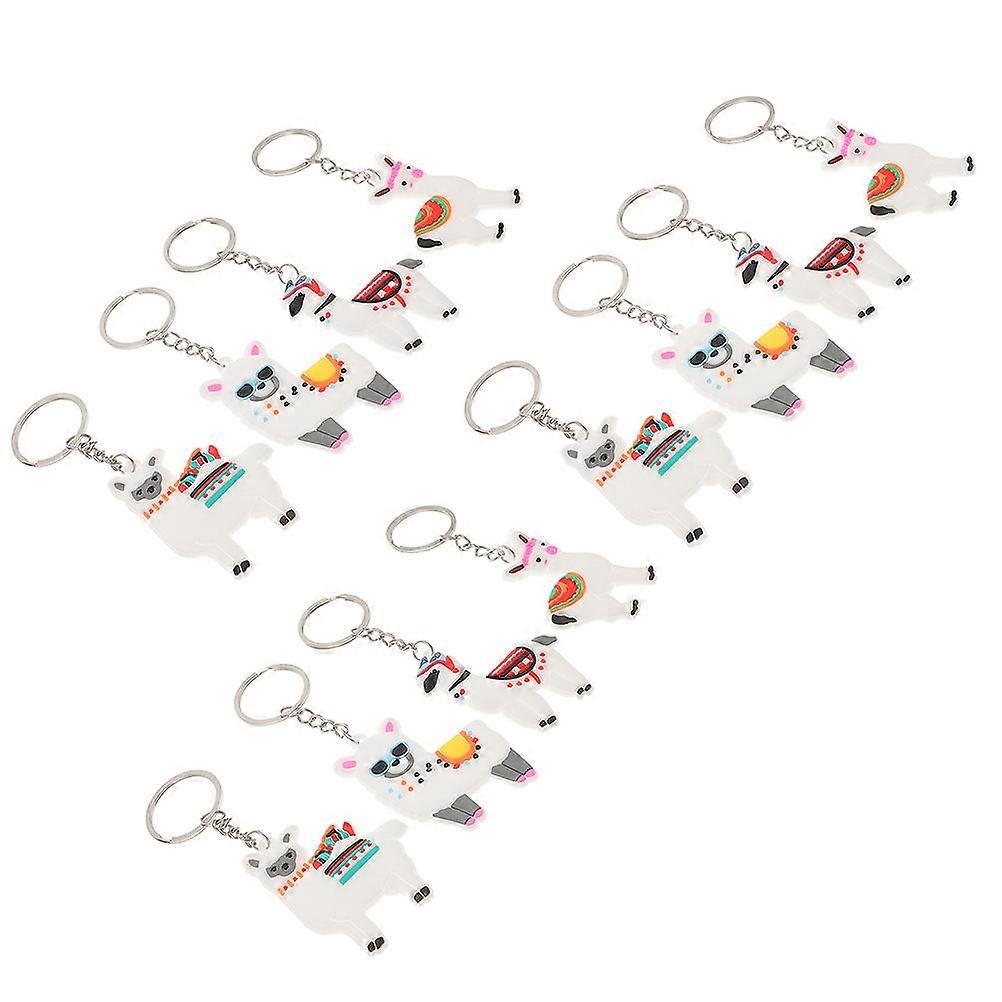 24pcs Adorable Alpaca PVC Keychains & Bag Charms for Women – Cute, Durable & Easy to Clean Key Rings for Dormitory & Everyday Use