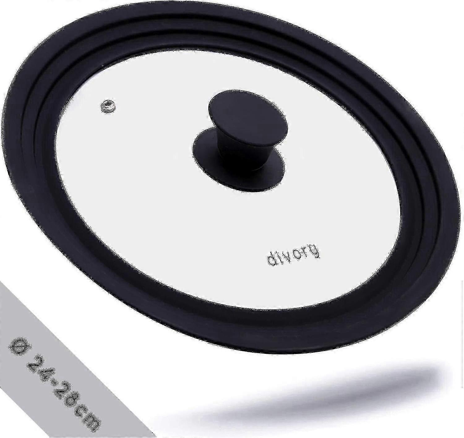 Glass cookware lid with silicone gasket for 28-32 cm