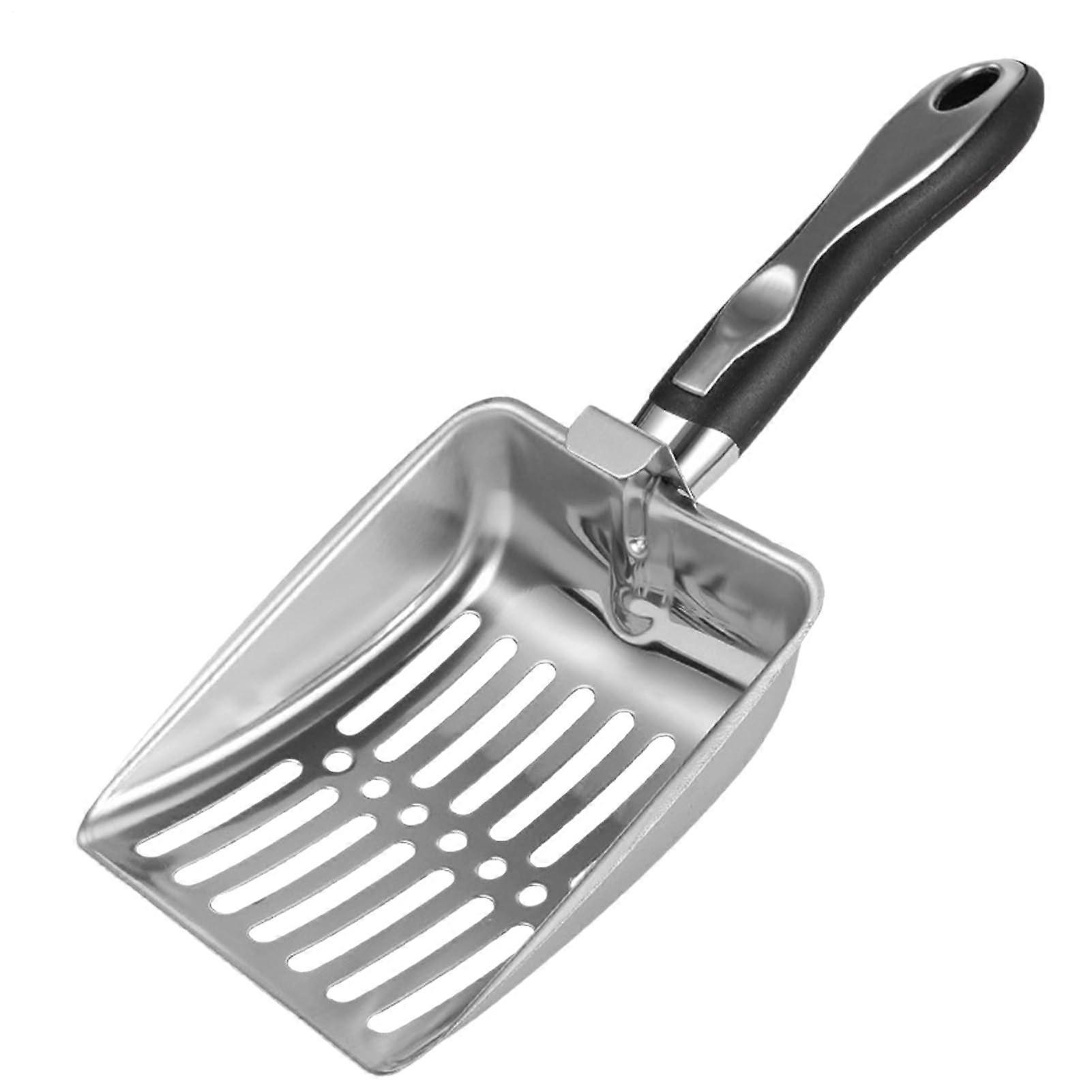 Stainless Steel Cat Litter Scoop With Ergonomic Handle, Wide Sieve, Durable Pet Litter Box Tool