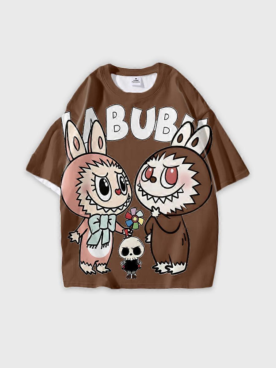 T-shirt round neck Pattern loose short sleeve P2666