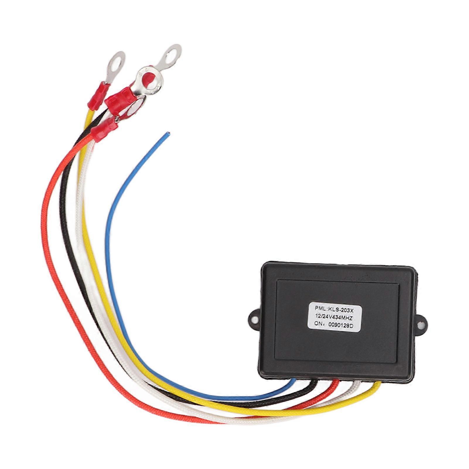 Universal Wireless Winch Remote Control Switch Electric Winch Controller with 434MHZ Receiver for ATV Blue