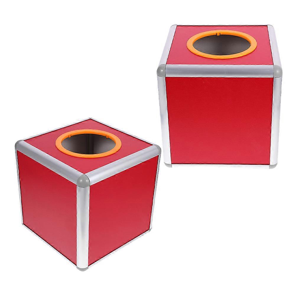2pcs Opaque Metal Card Storage Box for Voting Ballot Suggestion and Advice Collection Business Fundraising Events 20CM