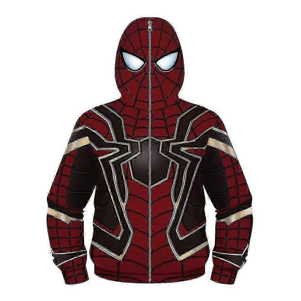 Kids Boy Spider-man Hoodies Hooded Zip Coat Sweatshirt Jacket Top Outwear Fans Gifts