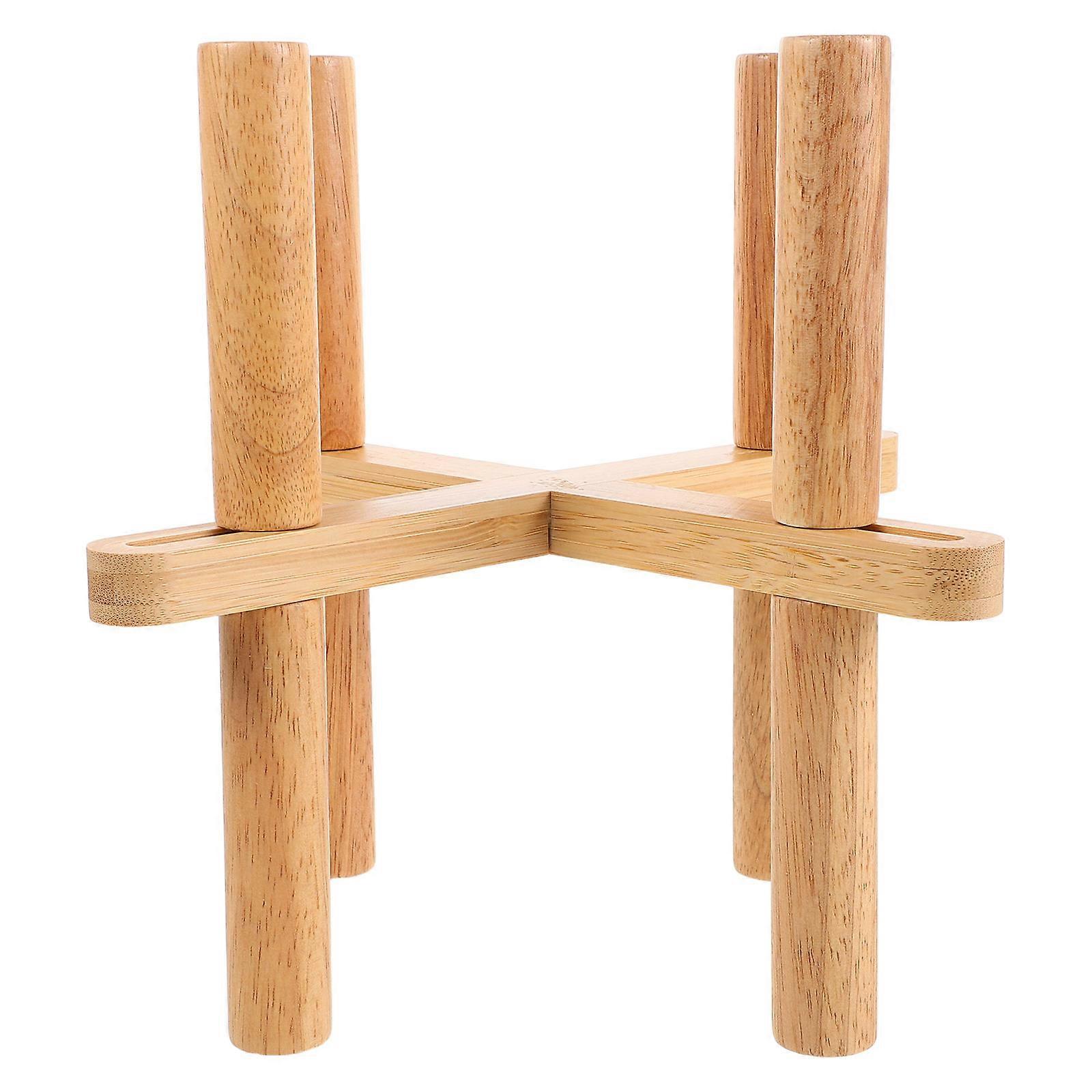 Adjustable Bamboo Plant Stand for Indoor & Outdoor Use – Extendable Wooden Flower Pot Display Rack with Stable Floorstanding Design for Balcony,