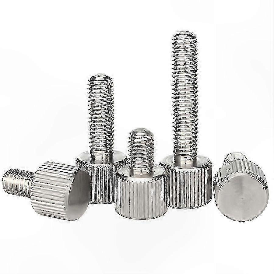 M3-M6 مسامير إبهام مسطحة من الفولاذ المقاوم للصدأ مع قبضة مخرشة 20 عبوة