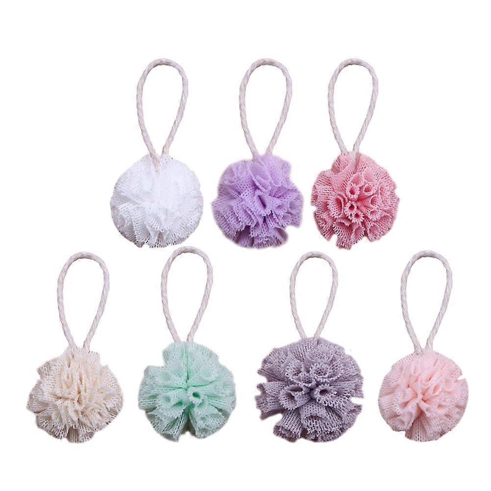 7Pcs Mini Colored Bathing Balls Models Mini House Body Scrubber Model Set