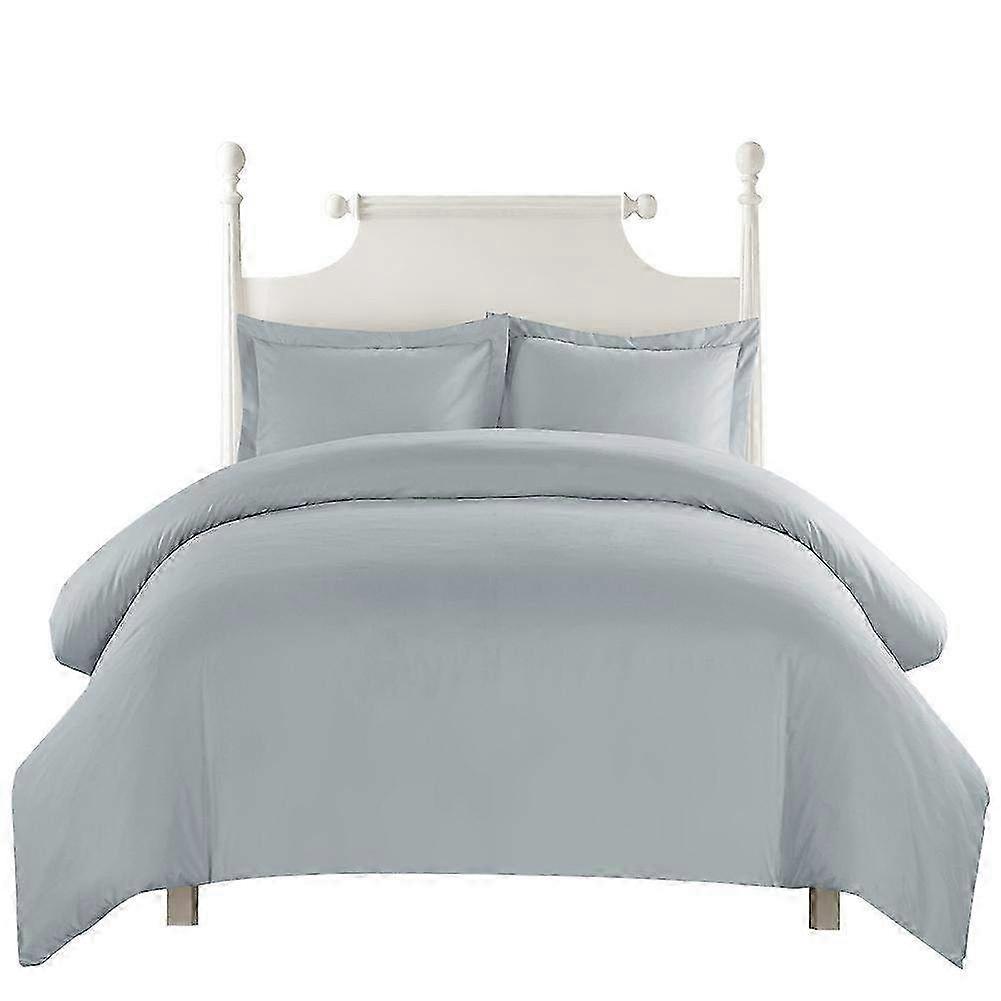 Printed Cotton Comforter Set - Soft Blue Bedding in Twin, Queen & King Sizes - Simple Light Gray Design for Ultimate Comfort (USA King)