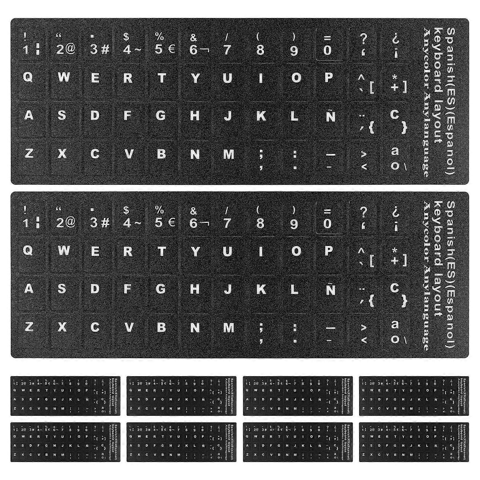 Keyboard Stickers For Laptops And Notebooks In Black Size 18.00X6.50X0.50Cm For Learners 10 Sheets