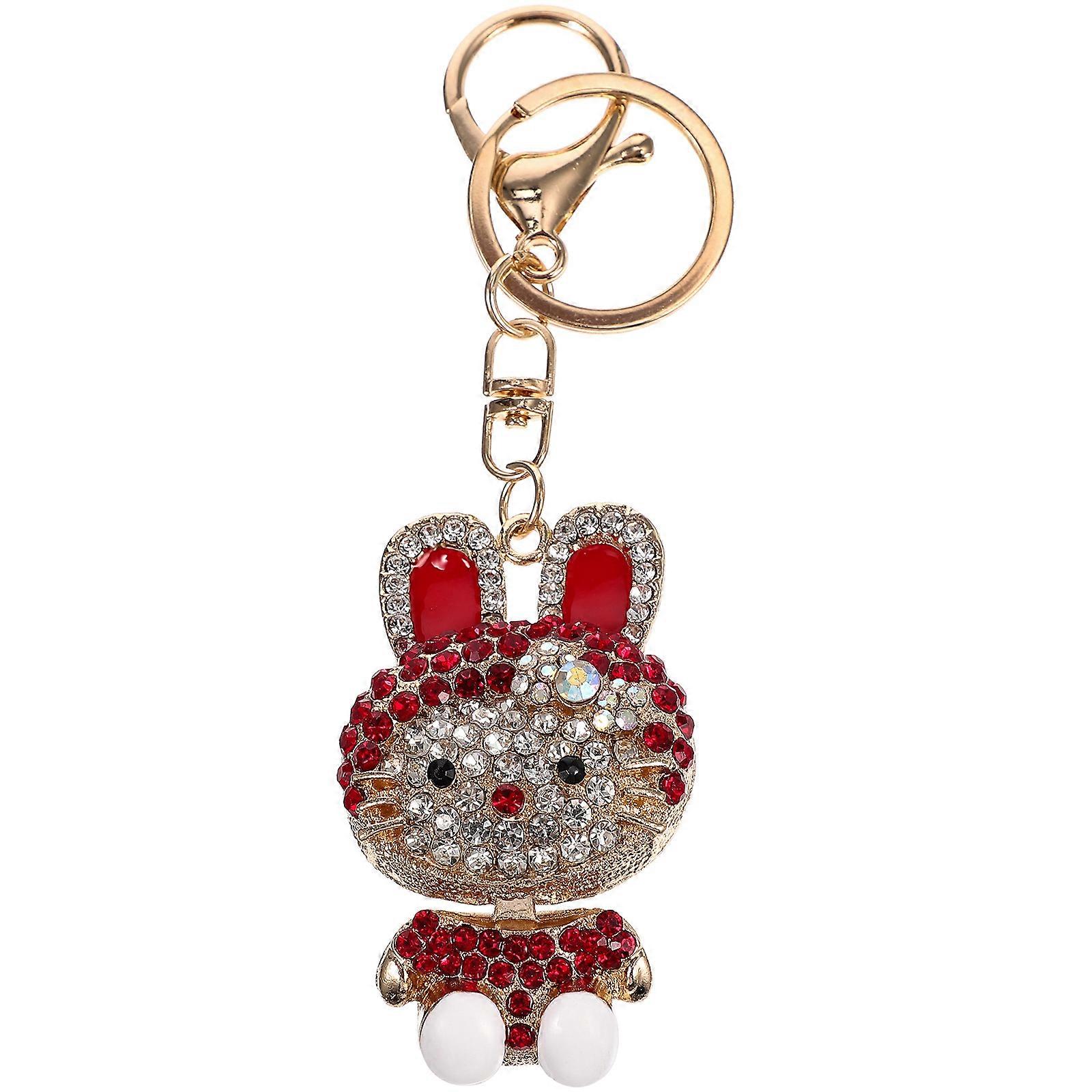Stylish Keychain Rabbit Key Accessory Red Color Decorative 1Pcs