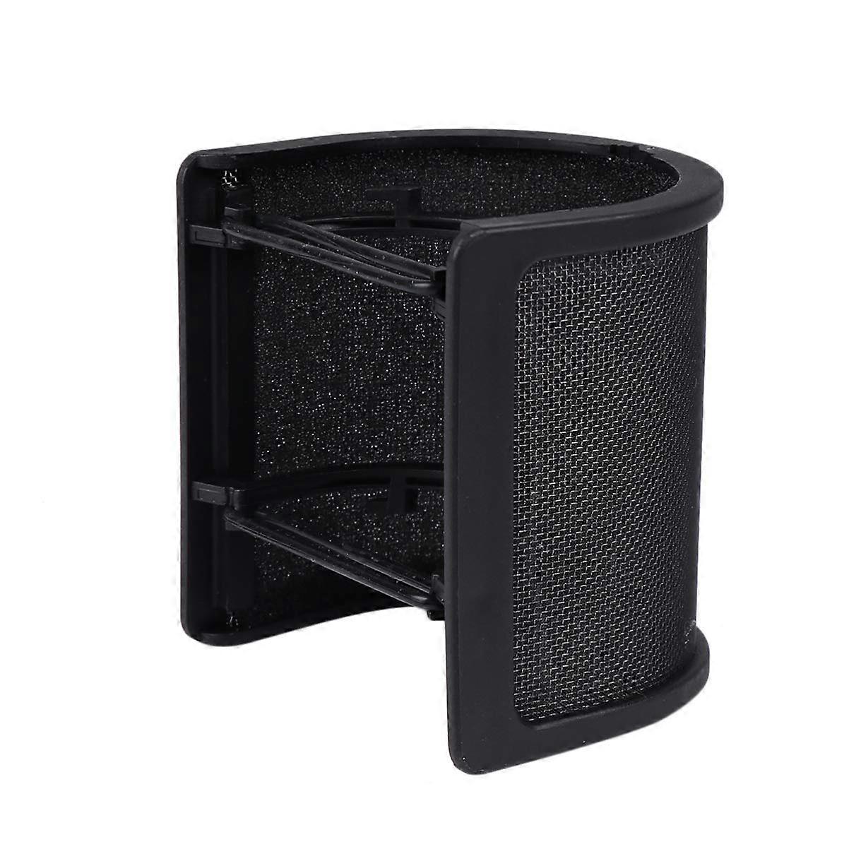 U-Shaped Microphone Windscreen Three-Layer Noise Filter For Recording And Streaming Black