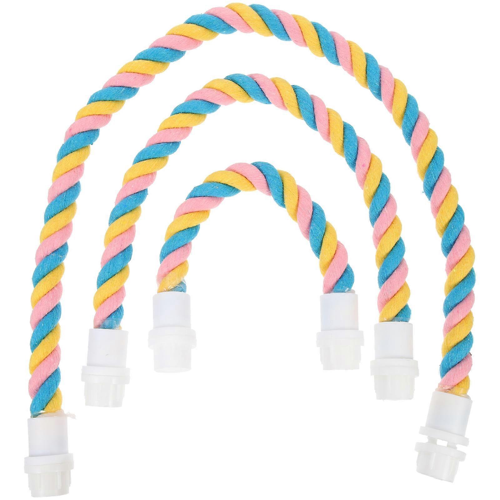 Multi Cotton Rope Parrot Climb Toys for Home Use with Creative Design and Durable Quality 3Pcs