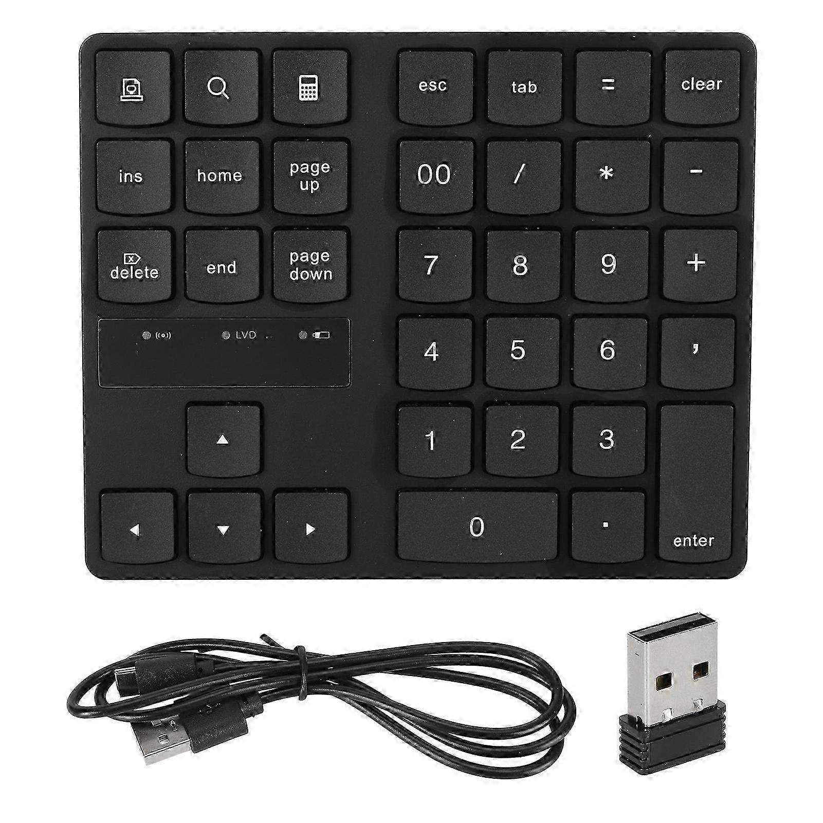 35-Key Mini Wireless Numeric Keypad with U Shaped Keys - 2.4G Number Pad for Laptop & PC, 32.8ft Transfer Distance, Low Noise